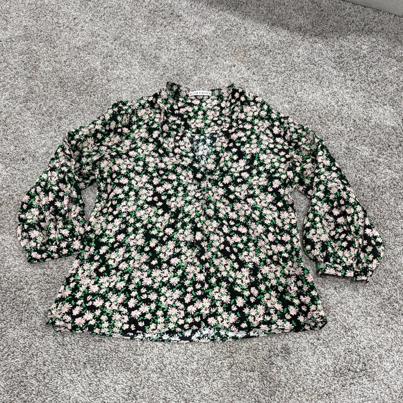 Alice + Olivia Floral Blouse Medium - Picture 2 of 4